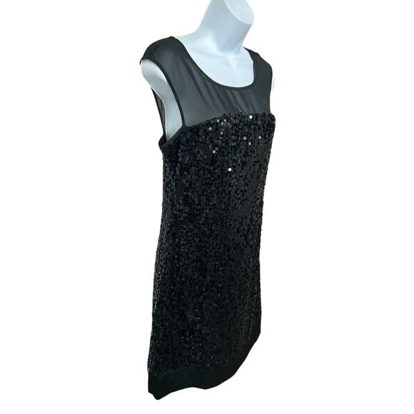 Max and Cleo By BCBG Black Sequin Cocktail Dress Sz 8 Mini Sleeveless MYJ60855 - Picture 5 of 8